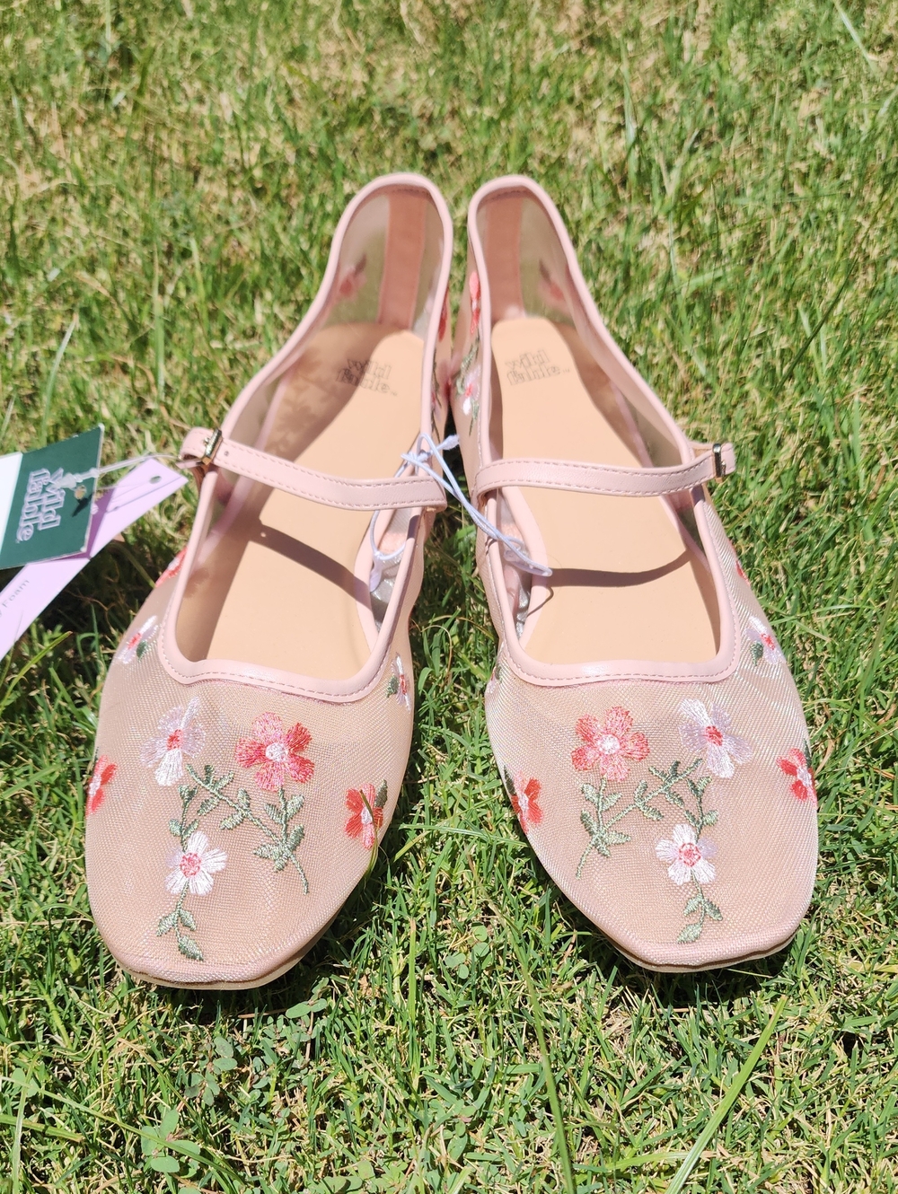 wild fable Pink Floral Embroidered Mary Jane Flats